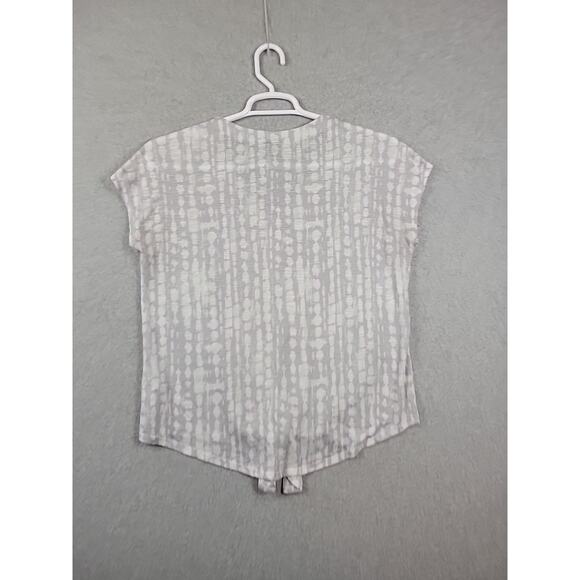 Torrid Gray Tie Dye SS V Neck Tie Front Stretch Button Up Shirt Women's 00 Large - Picture 6 of 12